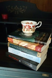 tea cup with books