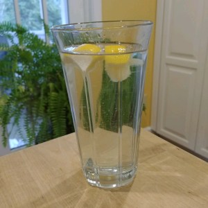 glass of lemon water